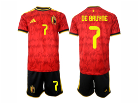 Belgium 2026 Home Red Soccer with #7 De Bruyne Printing