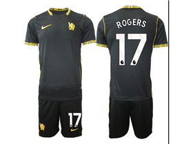 Chelsea F.C. 2026/27 Away Black Jersey with #17 Rogers Printing