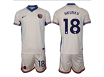 Chelsea F.C. 2024/25 Away White Jersey with #18 Nkunku Printing