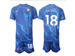 Chelsea F.C. 2024/25 Home Blue Jersey with #18 Nkunku Printing