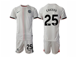 Chelsea F.C. 2025/26 Away White Jersey with #25 Caicedo Printing