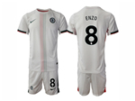 Chelsea F.C. 2025/26 Away White Jersey with #8 Enzo Printing