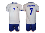 France 2024 Away White Soccer Jersey with #7 Griezmann Printing