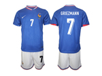 France 2024 Home Blue Soccer Jersey with #7 Griezmann Printing
