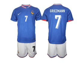 France 2024 Home Blue Soccer Jersey with #7 Griezmann Printing
