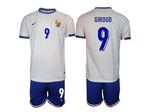 France 2024 Away White Soccer Jersey with #9 Giroud Printing