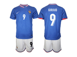 France 2024 Home Blue Soccer Jersey with #9 Giroud Printing