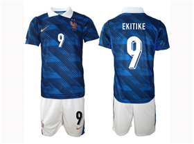 France 2026 Home Blue Soccer Jersey with #9 Ekitike Printing