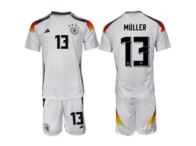 Germany 2024 Home White Soccer Jersey with #13 Müller Printing