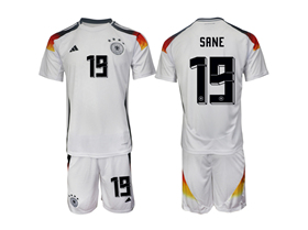 Germany 2024 Home White Soccer Jersey with #19 Sané Printing