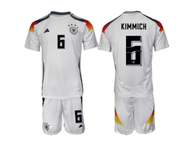 Germany 2024 Home White Soccer Jersey with #6 Kimmich Printing