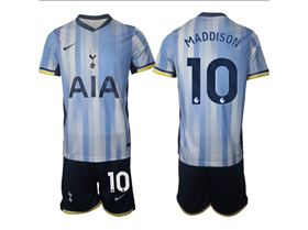 Tottenham Hotspur F.C. 2024/25 Away Light Blue Soccer Jersey with #10 Maddison Printing