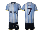 Tottenham Hotspur F.C. 2024/25 Away Light Blue Soccer Jersey with #7 Son Printing