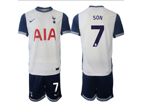 Tottenham Hotspur F.C. 2024/25 Home White Soccer Jersey with #7 Son Printing