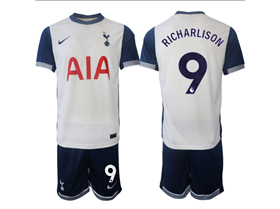 Tottenham Hotspur F.C. 2024/25 Home White Soccer Jersey with #9 Richarlison Printing