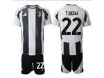 Juventus F.C. 2024/25 Home Black/White Soccer Jersey with #22 Weah Printing