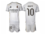 Real Madrid CF 2025/26 Home White Soccer Jersey with #10 Mbappé Printing