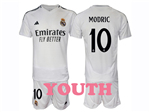 Real Madrid CF 2024/25 Home Youth White Soccer Jersey with #10 Modrić Printing