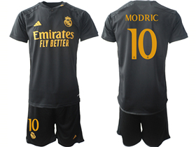 Real Madrid CF 2023/24 Third Black Soccer Jersey with #10 Modrić Printing