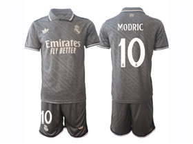 Real Madrid CF 2024/25 Third Gray Soccer Jersey with #10 Modrić Printing