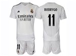 Real Madrid CF 2024/25 Home White Soccer Jersey with #11 Rodrygo Printing