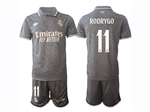 Real Madrid CF 2024/25 Third Gray Soccer Jersey with #11 Rodrygo Printing