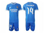 Real Madrid CF 2025/26 Third Blue Soccer Jersey with #14 Tchouameni Printing