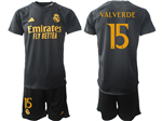 Real Madrid CF 2023/24 Third Black Soccer Jersey with #15 Valverde Printing