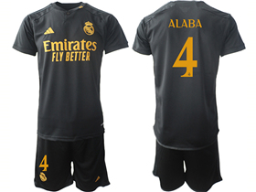 Real Madrid CF 2023/24 Third Black Soccer Jersey with #4 Alaba Printing