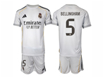 Real Madrid CF 2025/26 Home White Soccer Jersey with #5 Bellingham Printing