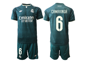 Real Madrid CF 2026/27 Away Dark Green Soccer Jersey with #6 Camavinga Printing
