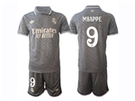 Real Madrid CF 2024/25 Third Gray Soccer Jersey with #9 Mbappé Printing