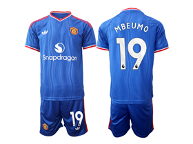 Manchester United F.C. 2026/27 Away Blue Soccer Jersey with #19 Mbeumo Printing