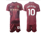 Manchester City F.C. 2024/25 3rd Maroon Soccer Jersey with #10 Grealish Printing