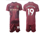 Manchester City F.C. 2024/25 3rd Maroon Soccer Jersey with #19 Gündogan Printing