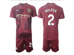 Manchester City F.C. 2024/25 3rd Maroon Soccer Jersey with #2 Walker Printing