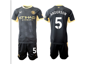 Manchester City F.C. 2026/27 Away Black Soccer Jersey with #5 Anderson Printing