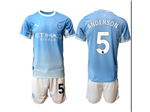 Manchester City F.C. 2026/27 Home Light Blue Soccer Jersey with #5 Anderson Printing
