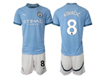 Manchester City F.C. 2024/25 Home Light Blue Soccer Jersey with #8 Kovačić Printing