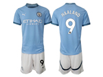 Manchester City F.C. 2024/25 Home Light Blue Soccer Jersey with #9 Haaland Printing