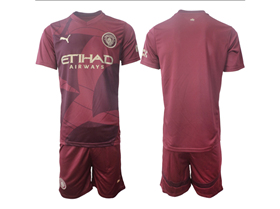 Manchester City F.C. 2024/25 3rd Maroon Soccer Jersey