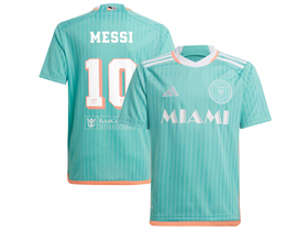 Inter Miami CF 2024 Third Away Aqua Soccer Jersey with #10 Messi Printing