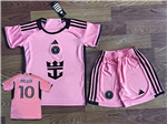 Inter Miami CF 2024 Youth Home Pink Soccer Jersey with #10 Messi Printing