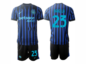 Inter Milan 2025/26 Home Blue/Black Soccer Jersey with #23 Barella Printing