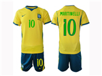 Brazil 2026 Home Gold Soccer Jersey with #10 Martinelli Printing