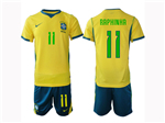 Brazil 2026 Home Gold Soccer Jersey with #11 Raphinha Printing