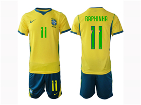 Brazil 2026 Home Gold Soccer Jersey with #11 Raphinha Printing