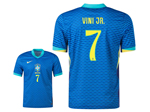 Brazil 2024 Away Blue Soccer Jersey with #7 Vini Jr. Printing