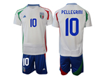 Italy 2024 Away White Soccer Jersey with #10 Pellegrini Printing