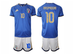 Italy 2026 Home Blue Soccer Jersey with #10 Raspadori Printing